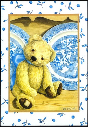 Modern postcard teddy - teddy, bear