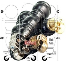 4x Solid Wood Furniture Sofa Legs M8 Replacement Feet With Castors 215mm High