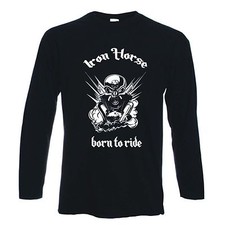 IRON HORSE BORN TO RIDE T-SHIRT - Biker Motorcycle Chopper Motorhead Trike Metal