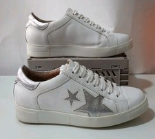 SIZE 3.5 WHITE  LEATHER SILVER STAR CHUNKY FOREVER COMFORT TRAINERS by NEXT