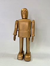 Gold Tin Wind Up Robot Retro