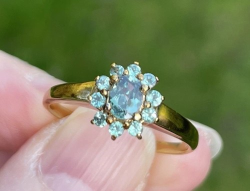 9ct gold alexandrite cluster - gold,