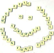 Pocket Scrabble Magnetic Tiles -Green Font Letters -Travel Spares Spare Tile VGC