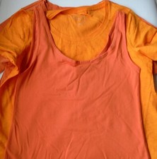 Next Orange Tops x 4 Wide Strap Vest & T Shirts cotton job lot Size 10 New