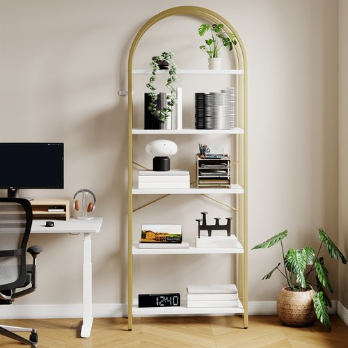 Tier arched bookshelf - 5, w/