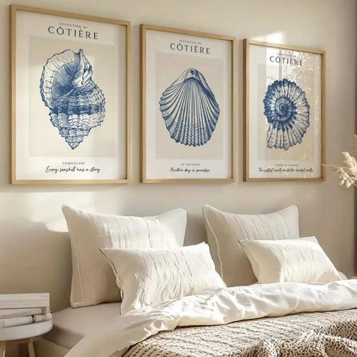 Blue coastal shell wall - blue,