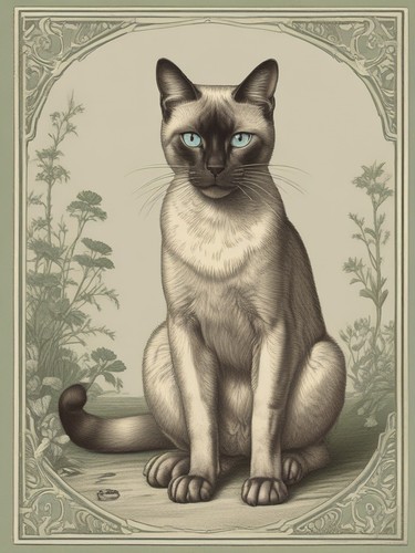 Siamese cat vintage - cat,