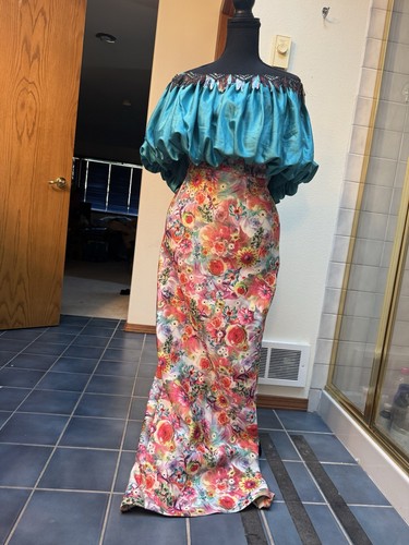 Vibrant floral dress with - dress, teal