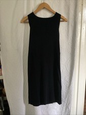 Whistles Black Sleeveless Wrap Over Back Knitted Dress Size S