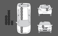 Fits Vauxhall Corsa B C D E Chequer Stripe Set Bonnet Roof Tailgate. VXR SRI SXI