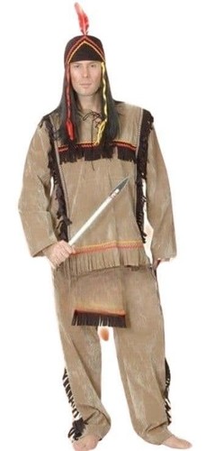 Mens indian man suede look - indian,