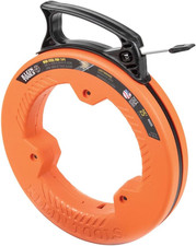 KLEIN TOOLS 56335 Flat Steel Electrical Fish Tape, 25-Foot 1/4-Inch Wide Spring 