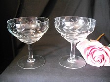 Pair of Vintage Pretty Etched