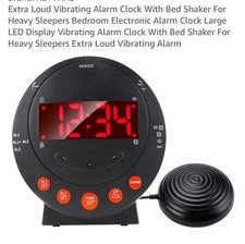 Extra Loud Vibrating Alarm Clock with Bed Shaker for Heavy Sleepers with Snooze