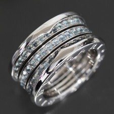 BVLGARI Blue Topaz B-Zero1 Ring US5.75 18K White Gold 13.8g E1478