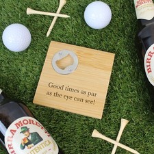 Personalised Golf Coaster Wood