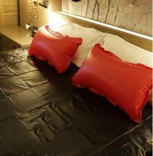 Bed Sheet King Size Rubber Fitted Waterproof Couples Love Sex Inflatable Pillow