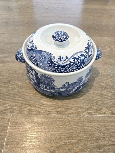 Spode blue italian eared - eared, round
