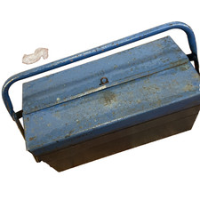 Vintage Tool Box Blue Metal 3