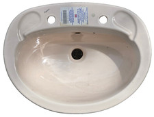 Twyfords Vista 550mm 2 Tap Hole Inset Vanity Basin in ROSEWATER