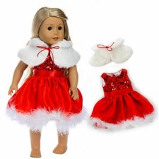 Xmas Doll Dress Outfit Clothes Set For 18'' American Girl Our Generation Doll