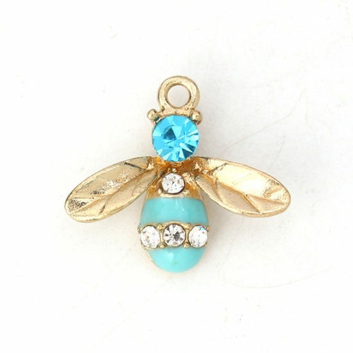 Dainty blue bee gold - 10,