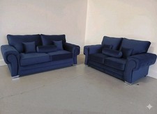 Special Offer -  Luxury Verona Corner Sofa | Navy | 3+2 Set | Free Delivery 