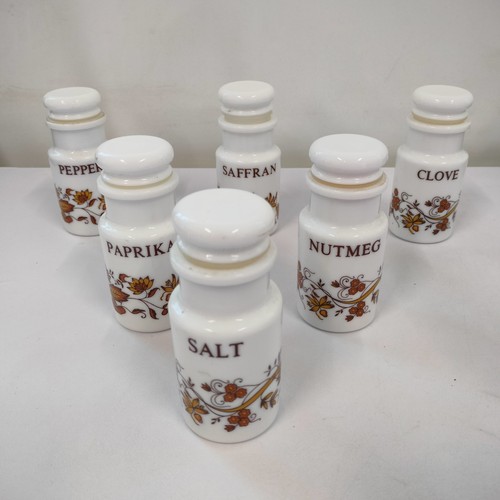 Vintage milk glass herbs - x,