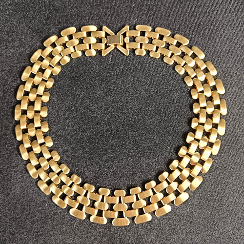 Wide gold tone necklace - wide,