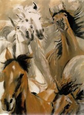 ROLLING STONES ARTIST RONNIE WOOD 'WILD HORSES' 2005 STUNNING HARDBACK PRINT