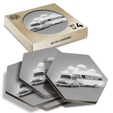 Hexagon coasters bw - 4, x
