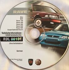 Technical Information Disk / CD - T4 MG Rover / Testbook RDL 001DE No Expiration
