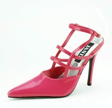Jante Fuxia Fuschia Patent Pink Pump Style 0438 NIB Size 6 Strappy Pointed Toe