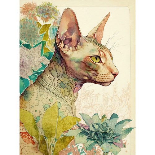 Sphynx cat with - cat, tattoo