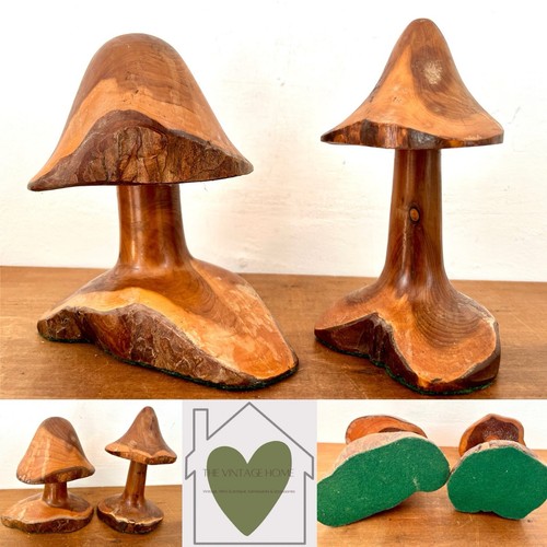 Turned wooden mushrooms - wooden,