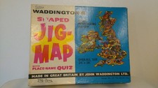 Vtg 1960s/1970s Waddington's Shaped Jig Map Jigsaw Puzzle Britain British Isles