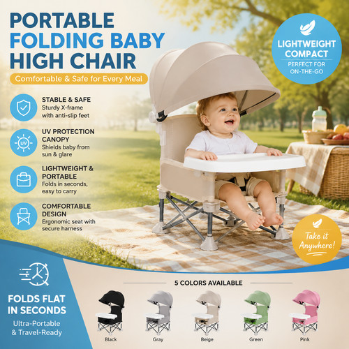 Foldable baby booster seat - foldable,