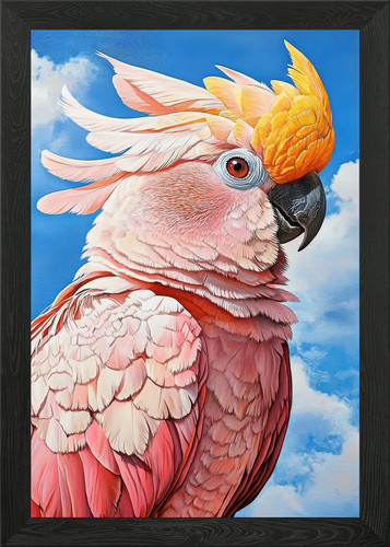 Pink cockatoo framed wall art - cockatoo,