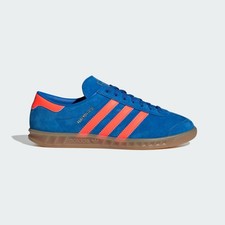 Adidas Hamburg Trainers Blue Orange UK 5.5 IH5471 Retro Casual Sneakers