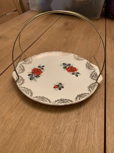Vintage china cake plate - china,