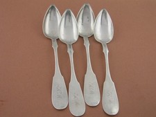 4 Early Coin Silver Spoons