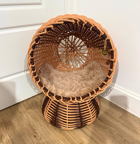 Wicker cat cave bed - bed, pod