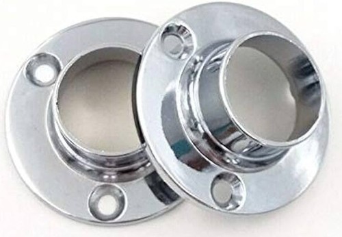 Round chrome wardrobe rail - round,