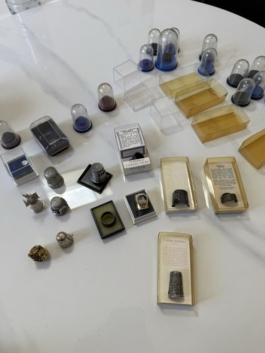 Pewter thimbles job lot - job,