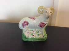 An antique early 19th century Staffordshire pottery ram