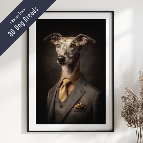 Smartly dressed dog portrait - dressed,