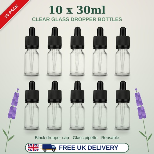 30ml clear glass - 10,