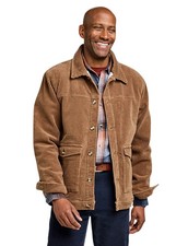 Mens Sherpa Lined Cord Jacket with Soft Fleece Lining by Pegasus