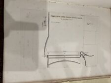 Antique Print Large 1838 BIRMINGHAM CANAL Lock With Single Gate Plan - Detail