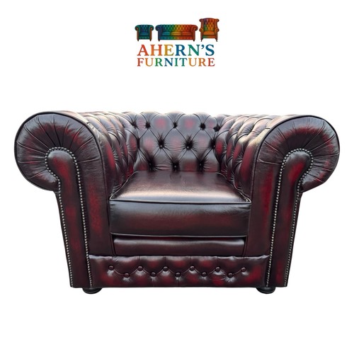 Oxblood leather chesterfield - leather,